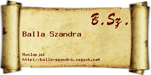 Balla Szandra névjegykártya